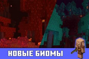 Искажённые и багровые леса в Майнкрафт 1.16.0.60